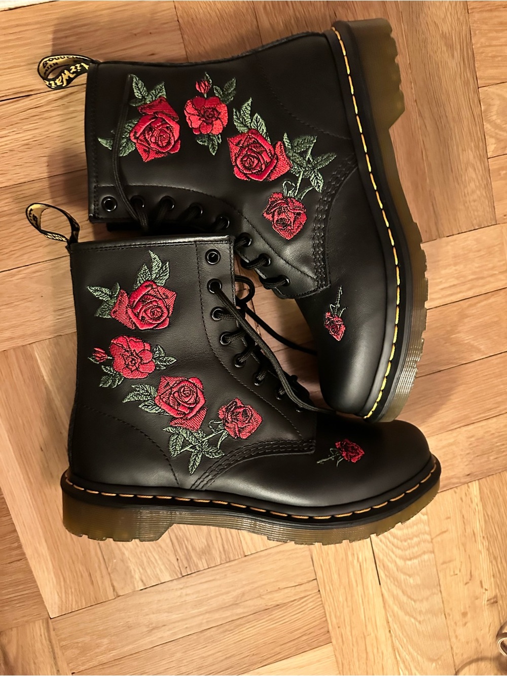 Dr. Martens 1460 Vonda Floral Leather Lace Up Boots